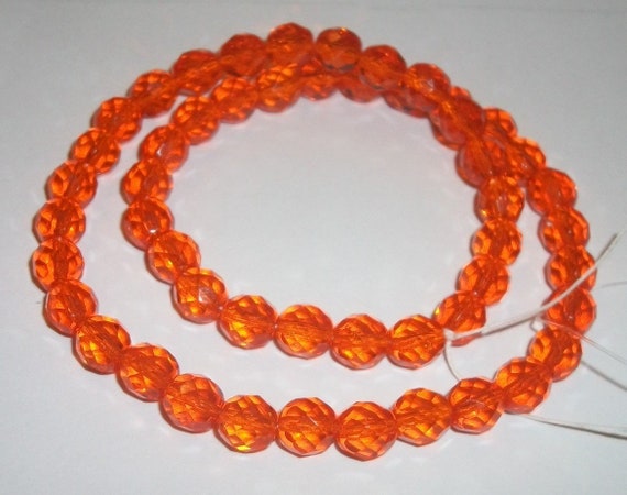 16 Inch Strand Preciosa Czech Fire Polished Glass Faceted Round Beads 6mm