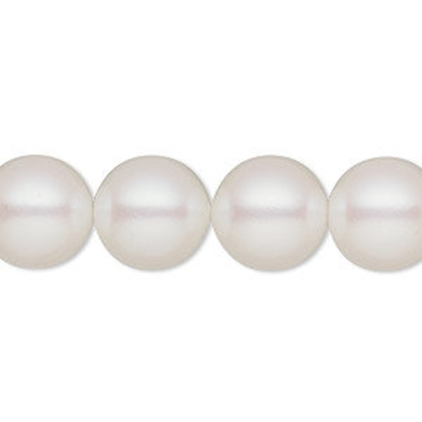 Preciosa Czech crystal pearl beads round beads Pearlescent White Czech pearls -- available in 4mm, 5mm, 6mm, 8mm, 10mm  and 12mm