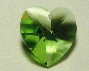 Clearance Sale -- 1 Swarovski Heart Pendant crystal bead 14mm HEART -- PERIDOT