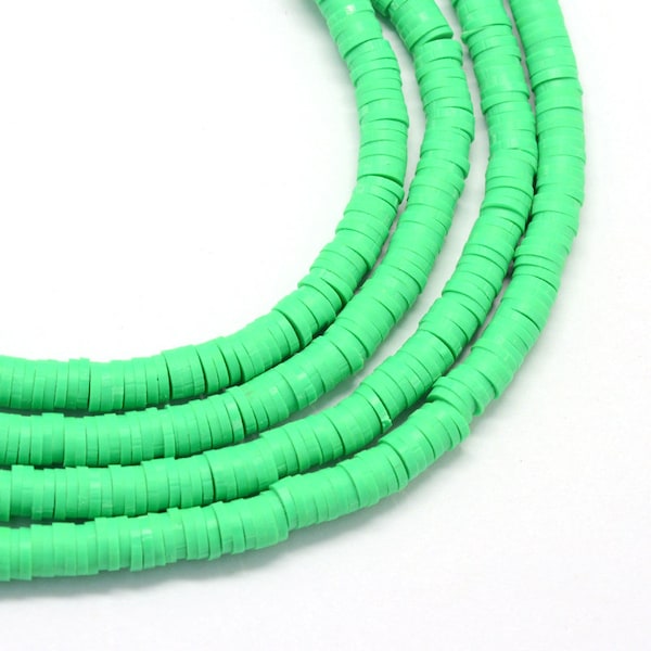 Clearance 8mm Vinyl Beads 8x1mm Polymer clay Parrot GREEN Heishi Beads 8mm for jewelry making crafting