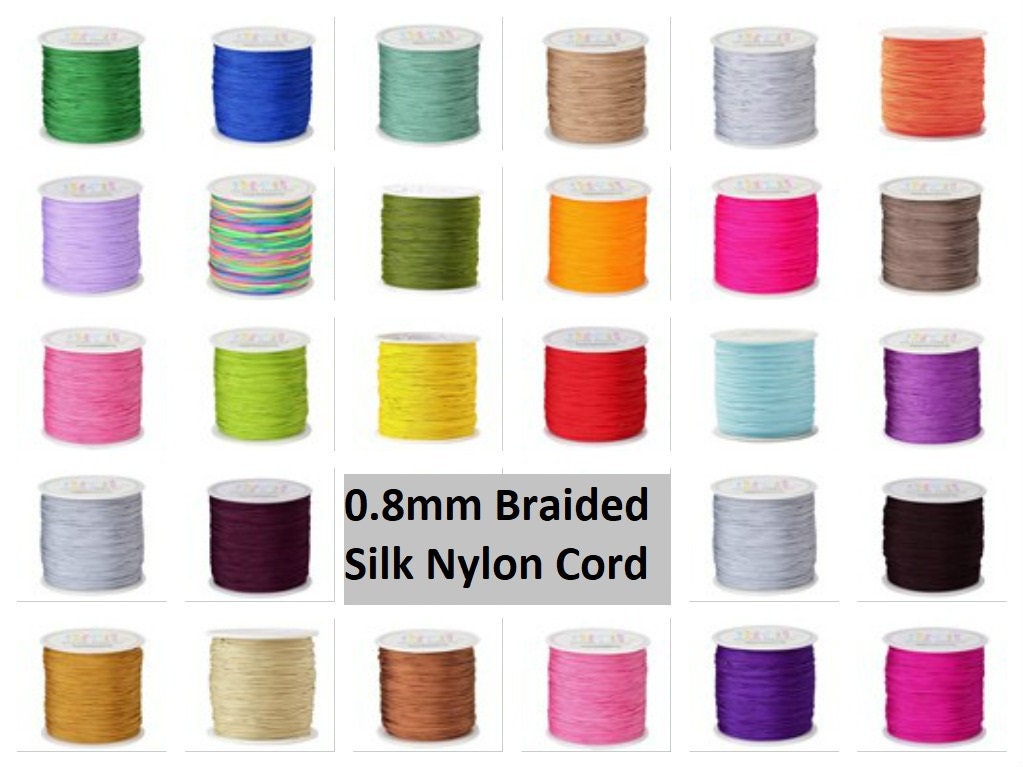0.8mm Braided Nylon Cord Silk Chinese knotting cord macrame thin stro…