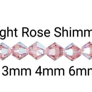 Crystal Passions beads Bicone style 5328 Crystal Beads Light Rose Shimmer -- Available in 3mm, 4mm and 6mm