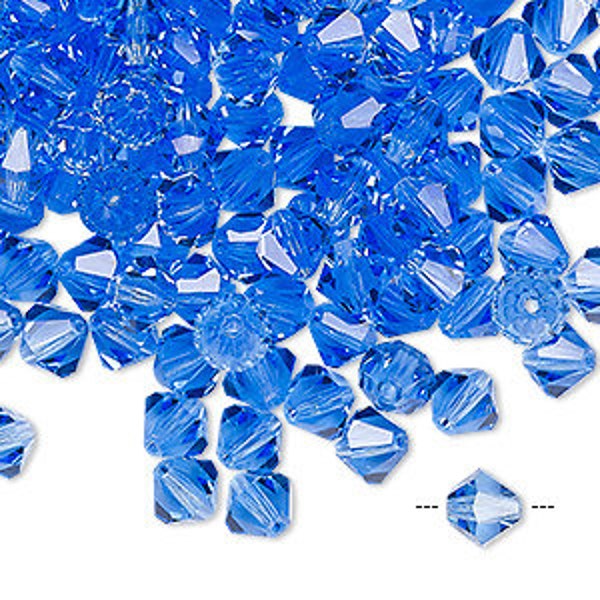Preciosa Czech bicone crystal beads faceted Sapphire (blue) available in 3mm, 4mm, 5mm, 6mm