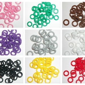 20/50/100 Oh ring connectors 7mm 10mm silicone non latex components Green Black Brown Blue Pink Yellow Orange Red White Neon Silver