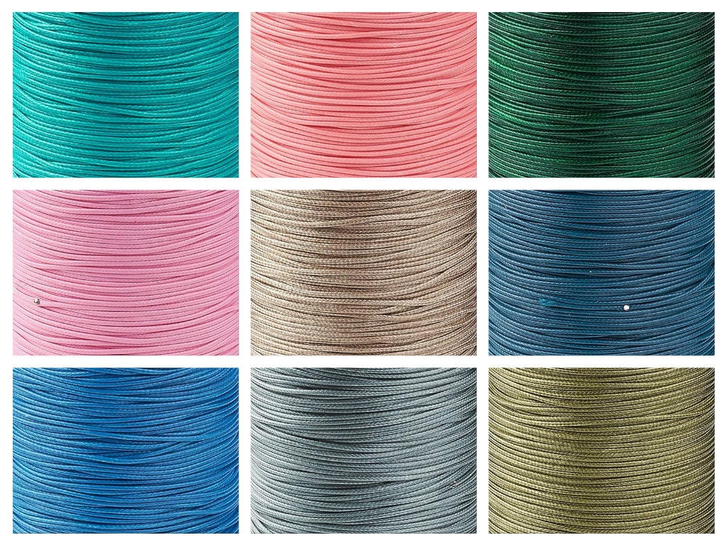 10yards Wax Cord1.5mm Light Blue Waxed Stringmulti Color 