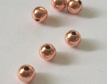 3mm Copper clear coated round SPACER Beads - 3mm jewelry findings -- 100 pieces per lot