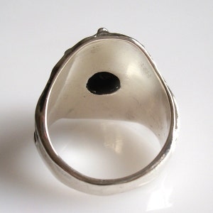 Vintage Design Mens Sunburst Ring in Sterling and Black Onyx - Etsy