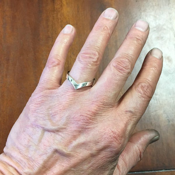Men's Silver Wishbone or Magicians Ring