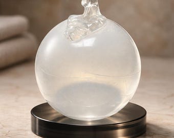 Opaque White Glass Apple Paperweight