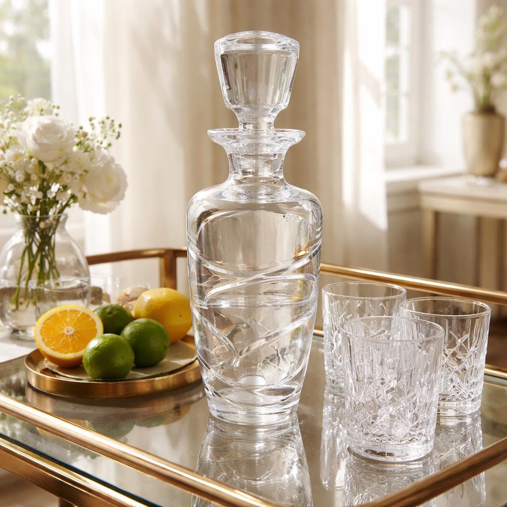 Atlantis crystal decanter - Etsy 日本
