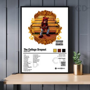 The College Dropout By Kanye West | Album Poster | Album Poster White Digital Poster | Favorite Album Artist Cover | Artist Songs