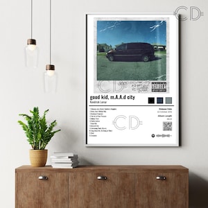 good kid, m.A.A.d city By Kendrick Lamar | Album Poster | Album Poster White Digital Poster | Favorite Album Artist Cover | Artist Songs