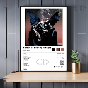 Birds in the Trap Sing McKnight By Travis Scott | Album Poster | Album Poster White Digital Poster | Favorite Album Artist Cover