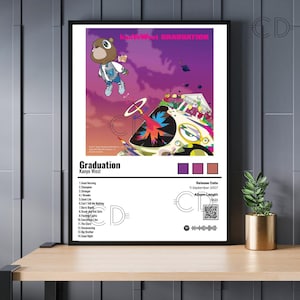 Graduation By Kanye West | Album Poster | Album Poster White Digital Poster | Favorite Album Artist Cover | Artist Songs