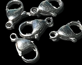 12mm Stainless Steel Lobster Claw Clasp: Bracelet Necklace Fastener (2 Pieces)