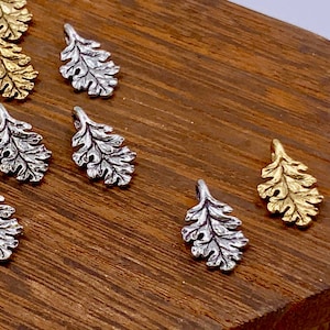 Oak Leaf Charm, Pewter Oak Leaf Charm, Fall Charm, Autumn , Antique Gold Plated, Antique Silver Plated, Add A Charm,  Pewter, 1 Piece