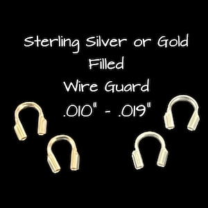 May include: Four wire guards for jewelry making, two silver and two gold filled. The guards are .010" to .019" in size. Sterling Silver or Gold Filled Wire Guard .010" - .019"