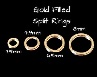 Gold Filled Split Rings: Jewelry Connectors (1 Piece)