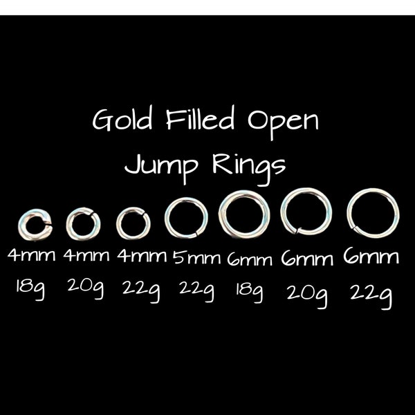 Jump Ring, Gold Filled Open Jump Ring, 4mm Jump Ring, 6mm Jump Ring, 5mm Jump Ring, 18g, 20g, 22g, Open Jump ring - 5 pieces