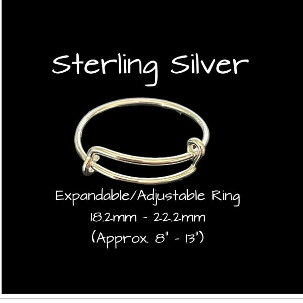 Sterling Silver Adjustable Ring, Sterling Silver Expandable Ring, Adjustable Ring, Silver Ring, Adjusts Sizes 8 to 13