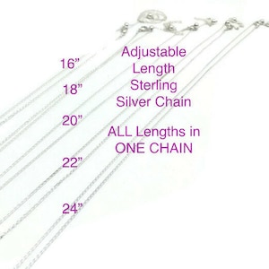 Adjustable Sterling Silver Curb Chain Necklace: 24&quot; Slider Bead