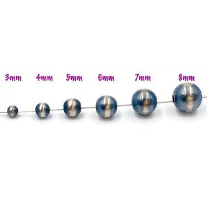 Navajo Pearl, Loose Navajo Pearls, Navajo Beads, Sterling Silver 3mm/4mm/5mm/6mm/7mm/8mm, 1 Piece OR 5 Pieces