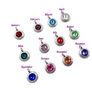 Rhodium Plated Swarovski Crystal Birthstone Charm (11.6mm)