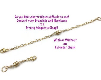 Gold Filled Magnetic Clasp Converter: Necklace & Bracelet Closure