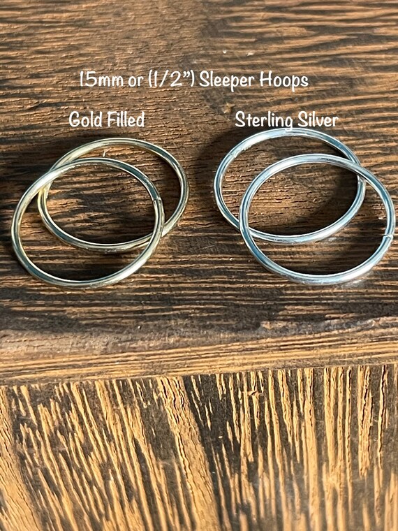 15mm Dome Hoop Earrings In Sterling Silver - Foto 9