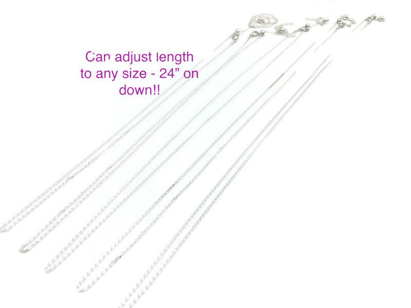 Adjustable Sterling Silver Curb Chain Necklace: 24
