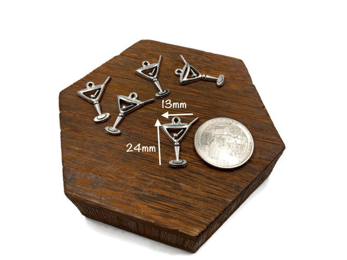 Martini Glass Charms Martini Charm Cocktail Charm Cocktail Etsy