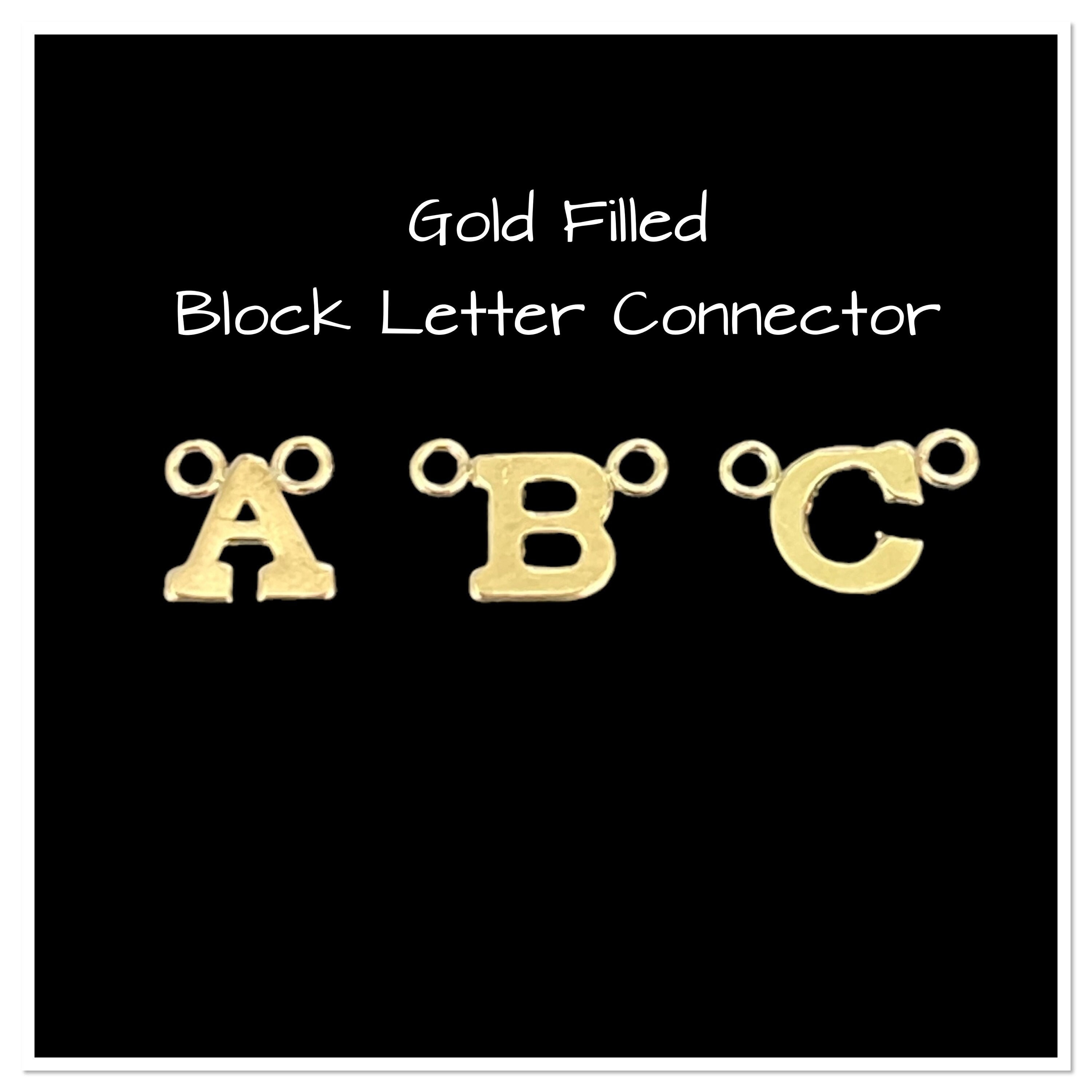 Gold Filled Block Letter Connector: Dainty Jewelry Connector (5mm