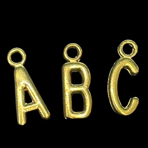 Gold Plated Letter Charm: Alphabet Initial Pendant (16.5mm)