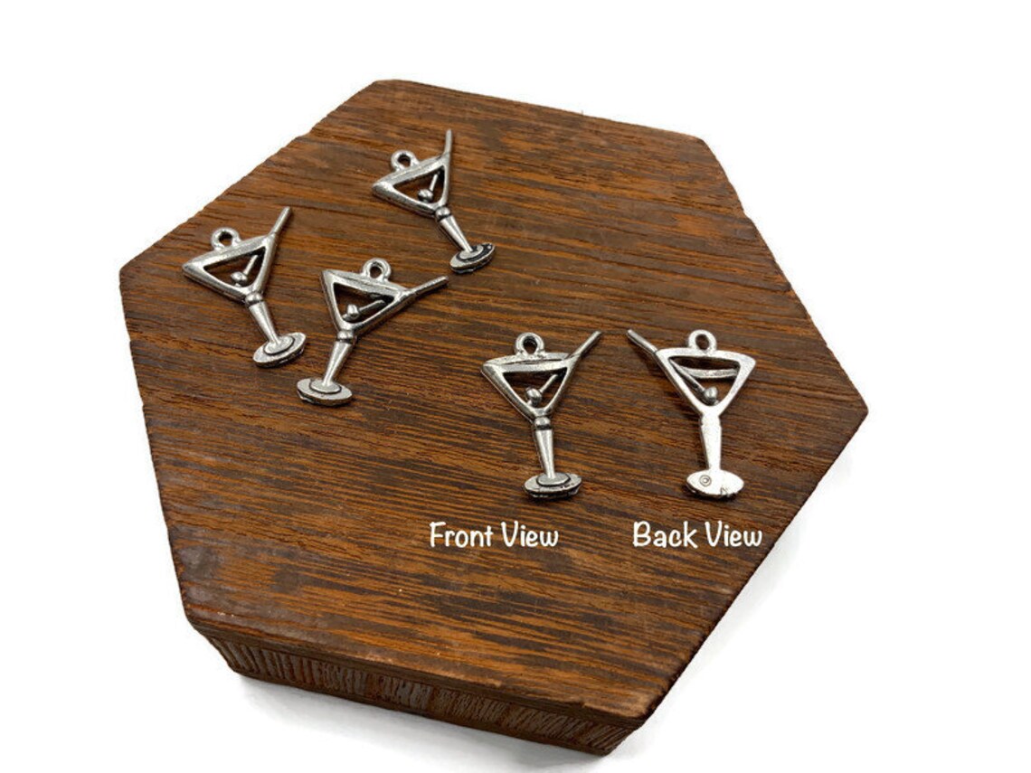 Martini Glass Charms Martini Charm Cocktail Charm Cocktail Etsy