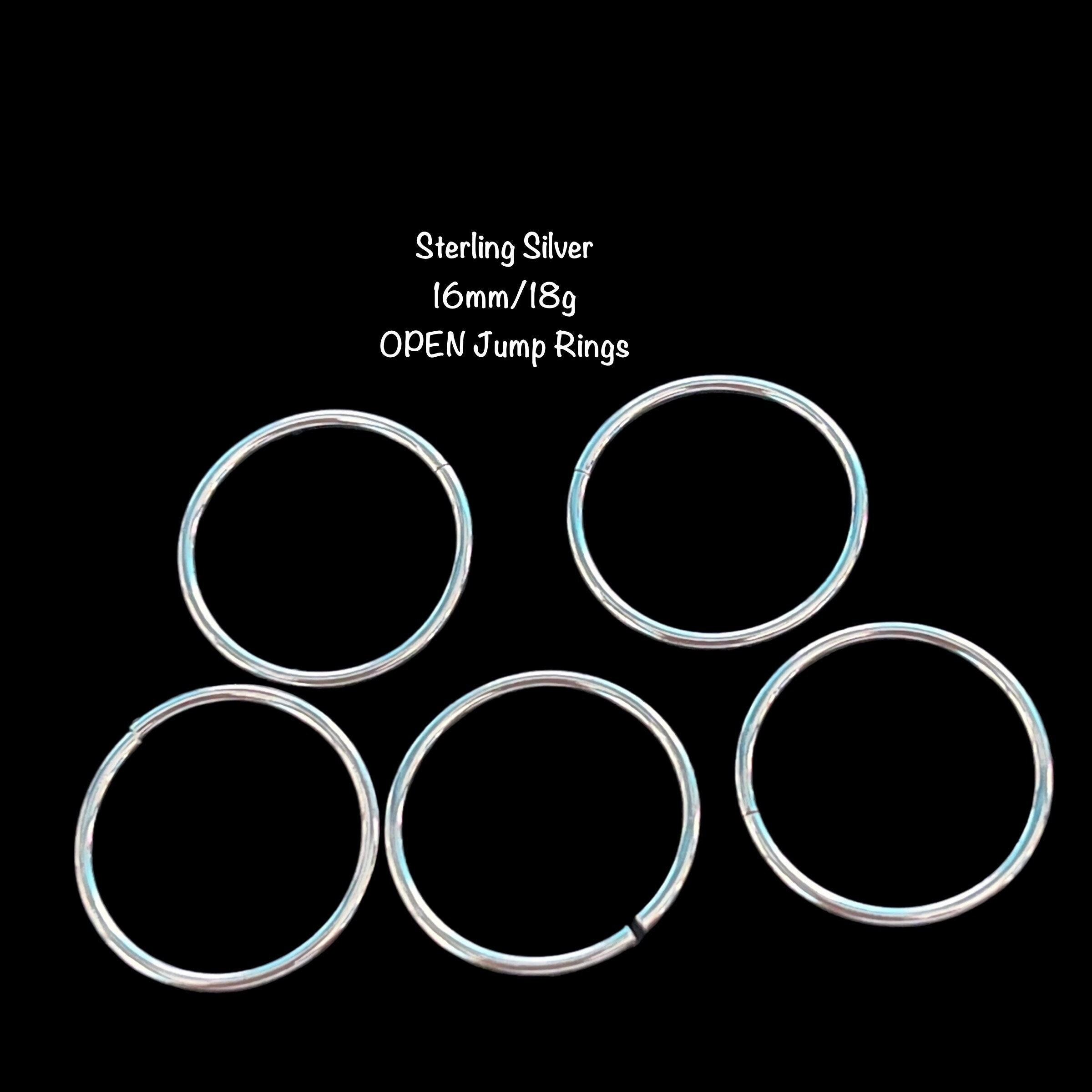 50 Square Sterling Silver Jump Rings - Bright, Antique or Black in