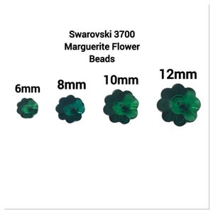 Emerald Swarovski Marguerite Flower Bead: Unfoiled Crystal, 6mm 8mm 12mm