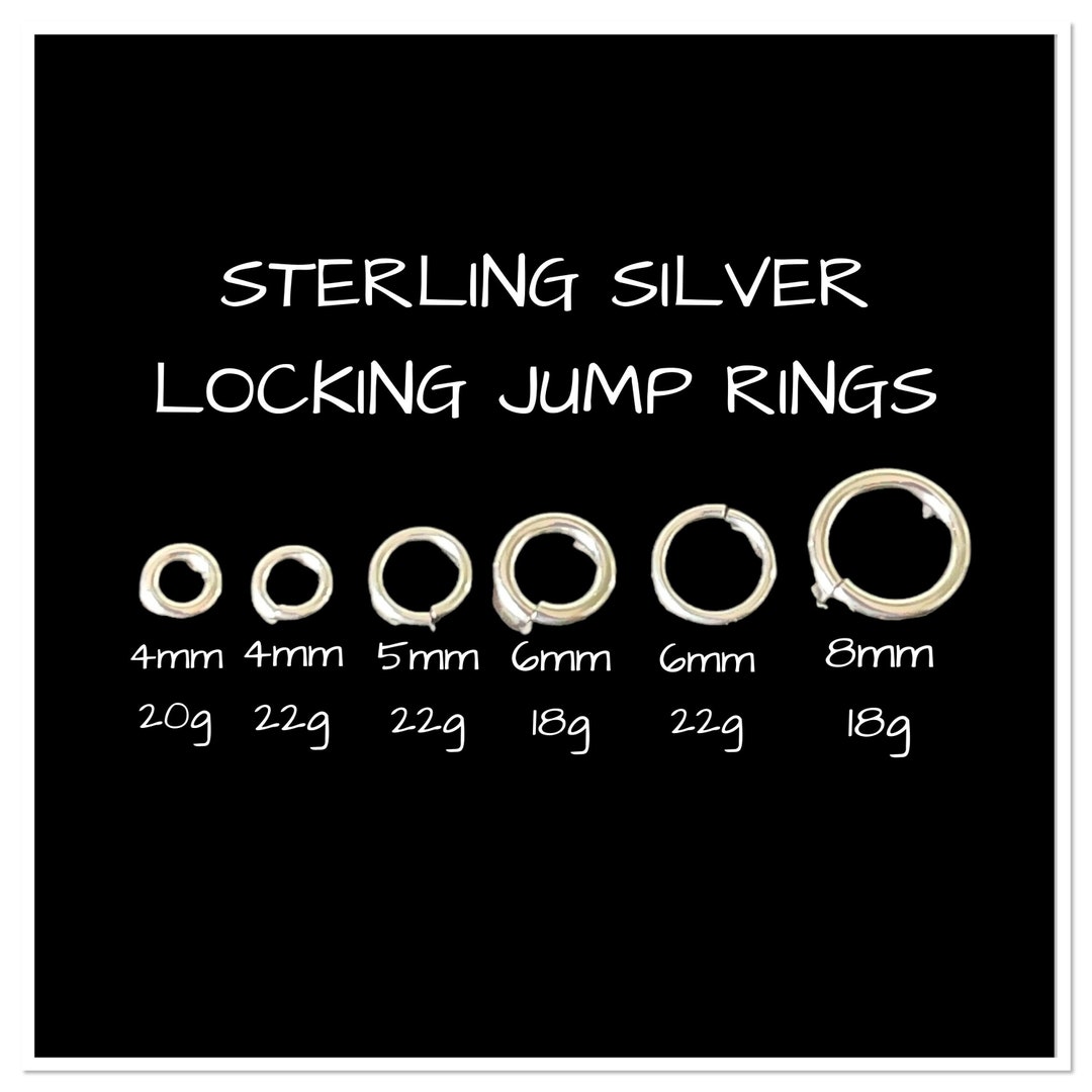 Locking Jump Ring,sterling Silver Locking Jump Ring, 3mm, 4mm, 6mm, 8mm