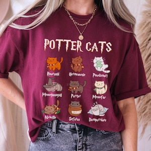 Wizard Cat Shirt, Pottery Cat Shirt, Funny Cat Sweater, Gift for Cat Owner, Wizard Book Lover, Cat Lover, Bookish Cat Tee, Wizard House Tee