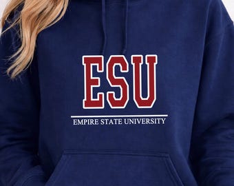 Sudadera con capucha de ESU, Sudadera con capucha de Empire State U, Camiseta de araña, Camiseta de ESU, Sudadera de Empire State, Universidad de Nueva York, Camiseta de NY, Camiseta para fans del cine