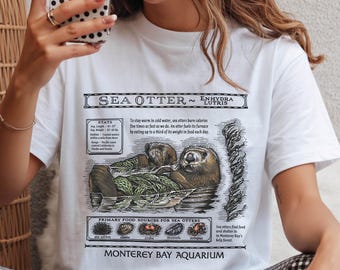 Sea Otter Shirt, Comfort Color Otter Shirt, Monterey Bay Otter Shirt, Vintage Otter Shirt, Coastal Aesthetic Tee, Otter Lover Gifts
