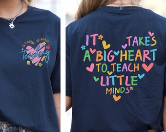 Teaching Shirt, Teaching Is a Work of Heart Tee, Teacher Gift, Elementary School Teacher Shirt, Kindergarten Teacher, Cute Preschool Teacher