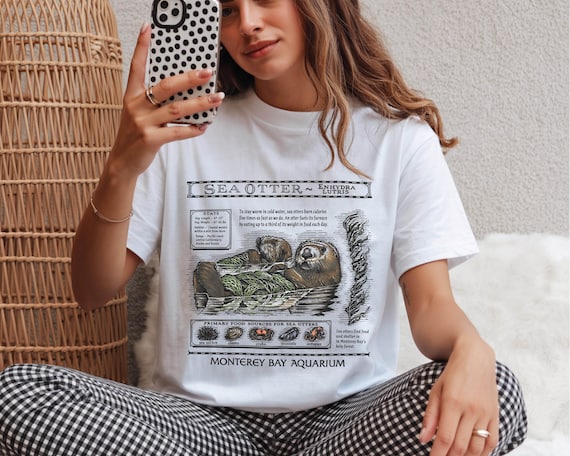 Sea Otter Shirt, Comfort Color Otter Shirt, Monterey Bay Otter Shirt, Vintage Otter Shirt, Coastal Aesthetic Tee, Otter Lover Gifts