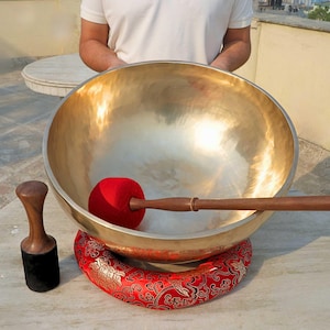 Tibetan Singing Bowl - Extra Large Premium Sound Therapy Instrument - Deep Sound Healing and Meditation Bowl from Nepal