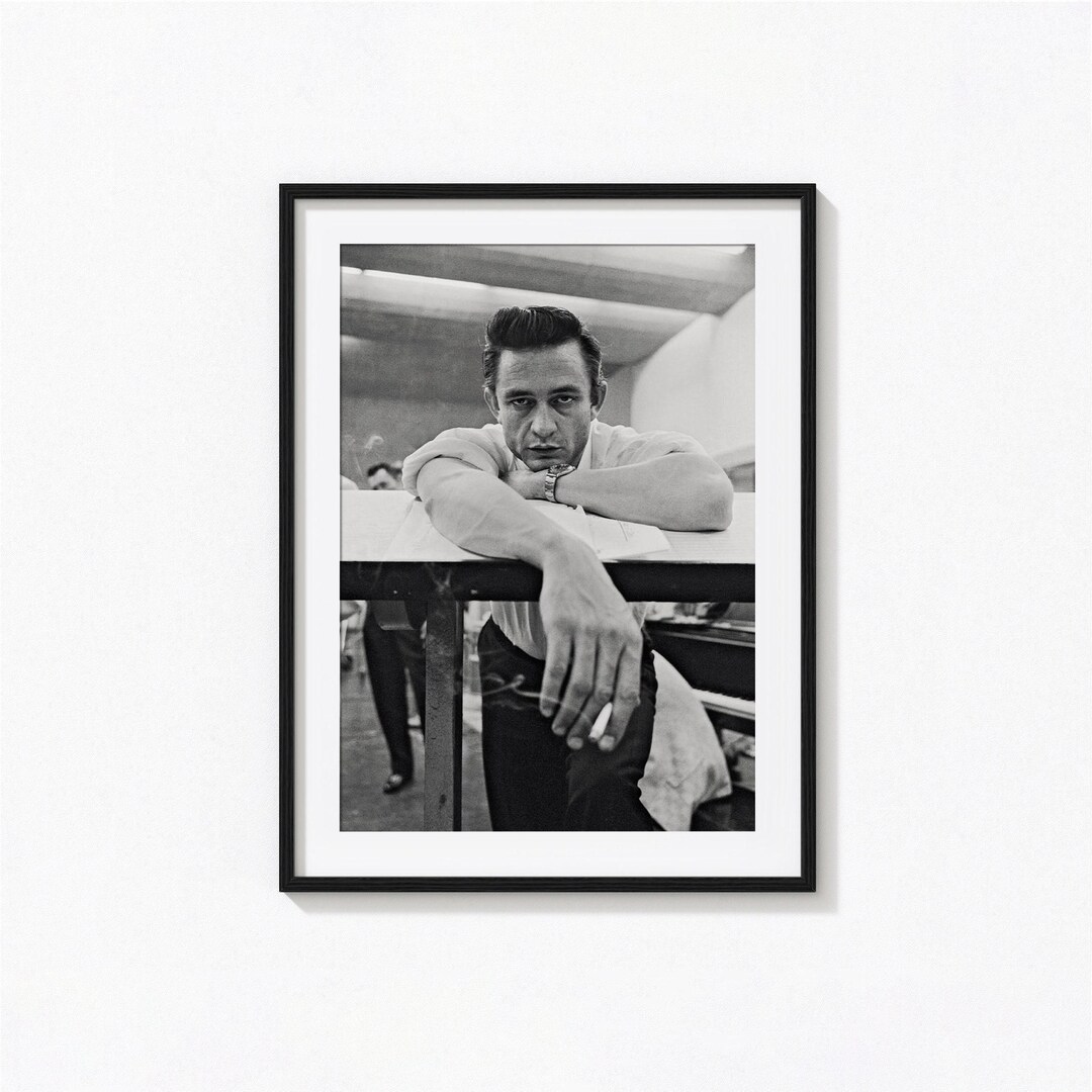 Johnny Cash Posters / Johnny Cash Black and White Wall Art, Album Cover ...