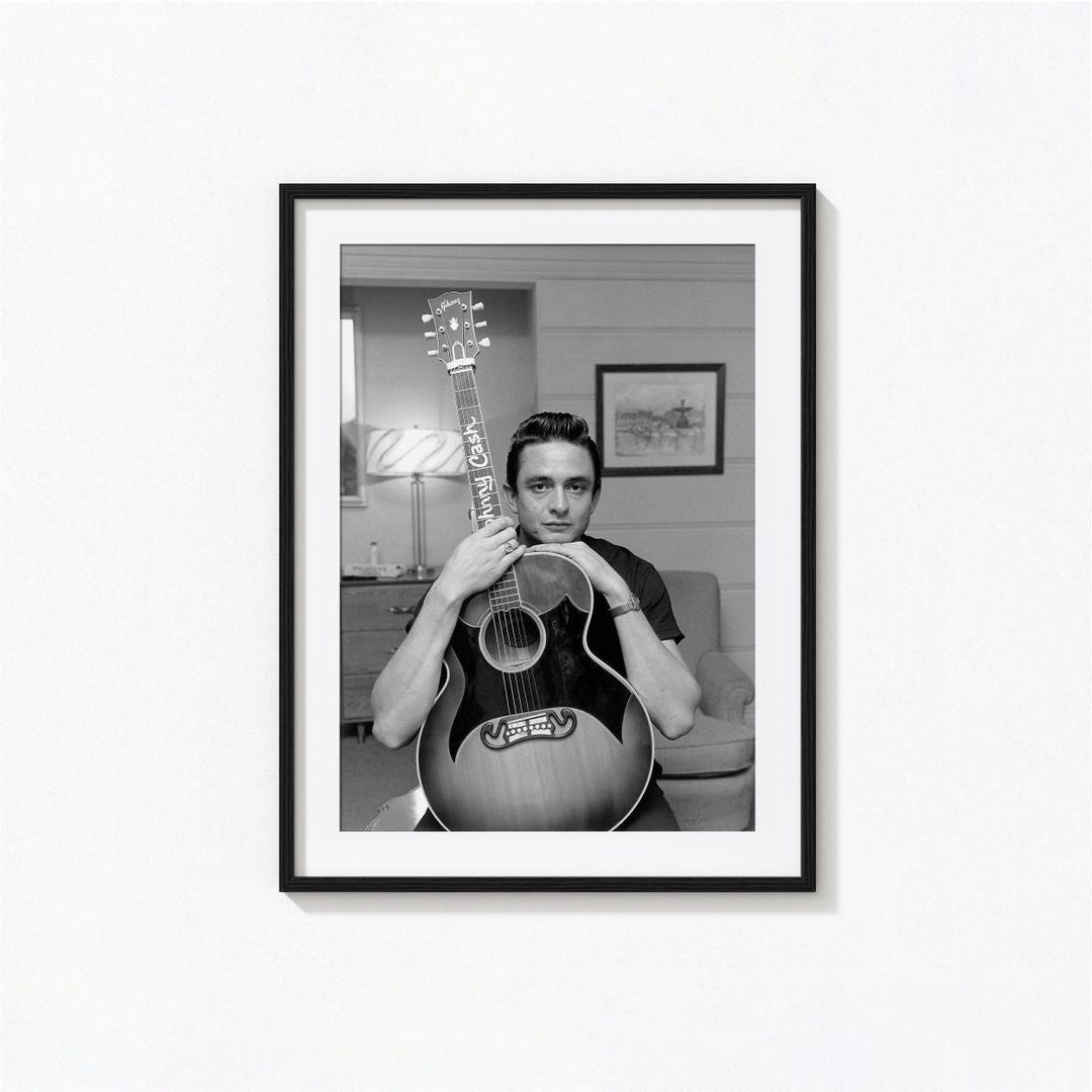Johnny Cash Posters / Johnny Cash Black and White Wall Art, Album Cover ...