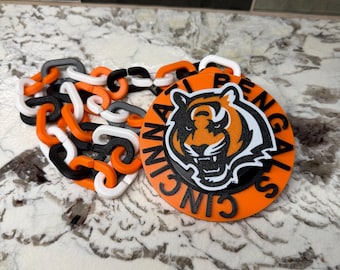 Bengals Turnover Chain | 3D-tryckt spinnerhalsband, matchdagsutrustning för fans