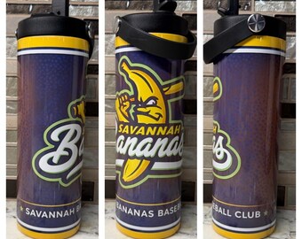 Savannah Bananas 20oz Flip Top Tumbler Stainless Steel Mug Gift