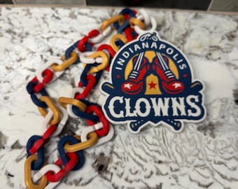 Indianapolis Clowns 3D-tryckt supporterkedja – Klassisk logotypdesign | Banana League