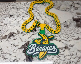 Savannah Bananas 3D-tryckt fläktkedja med halsband | Bananlogotyphänge, matchdagsutrustning