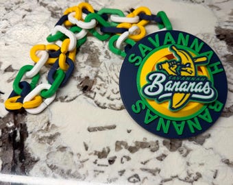 Savannah Bananas Spinner-kedja | 3D-tryckt halsband med hänge och fläktutrustning